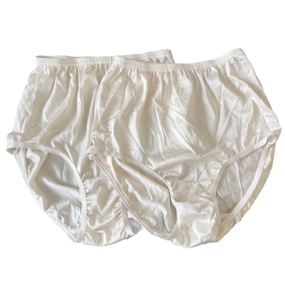 VTG Sz 6 Lace Trim Nude Nylon Sheer Granny Panties High‎ Waisted Baby Doll Sissy